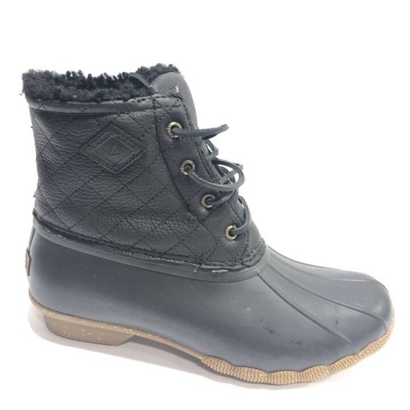 Sperry Women's Saltwater Black Waterproof Winter Boots, Size